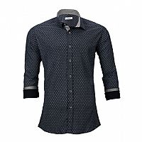 Μαύρο γκρι μοτίβο με γκρι λεπτομέρειες πουκάμισο